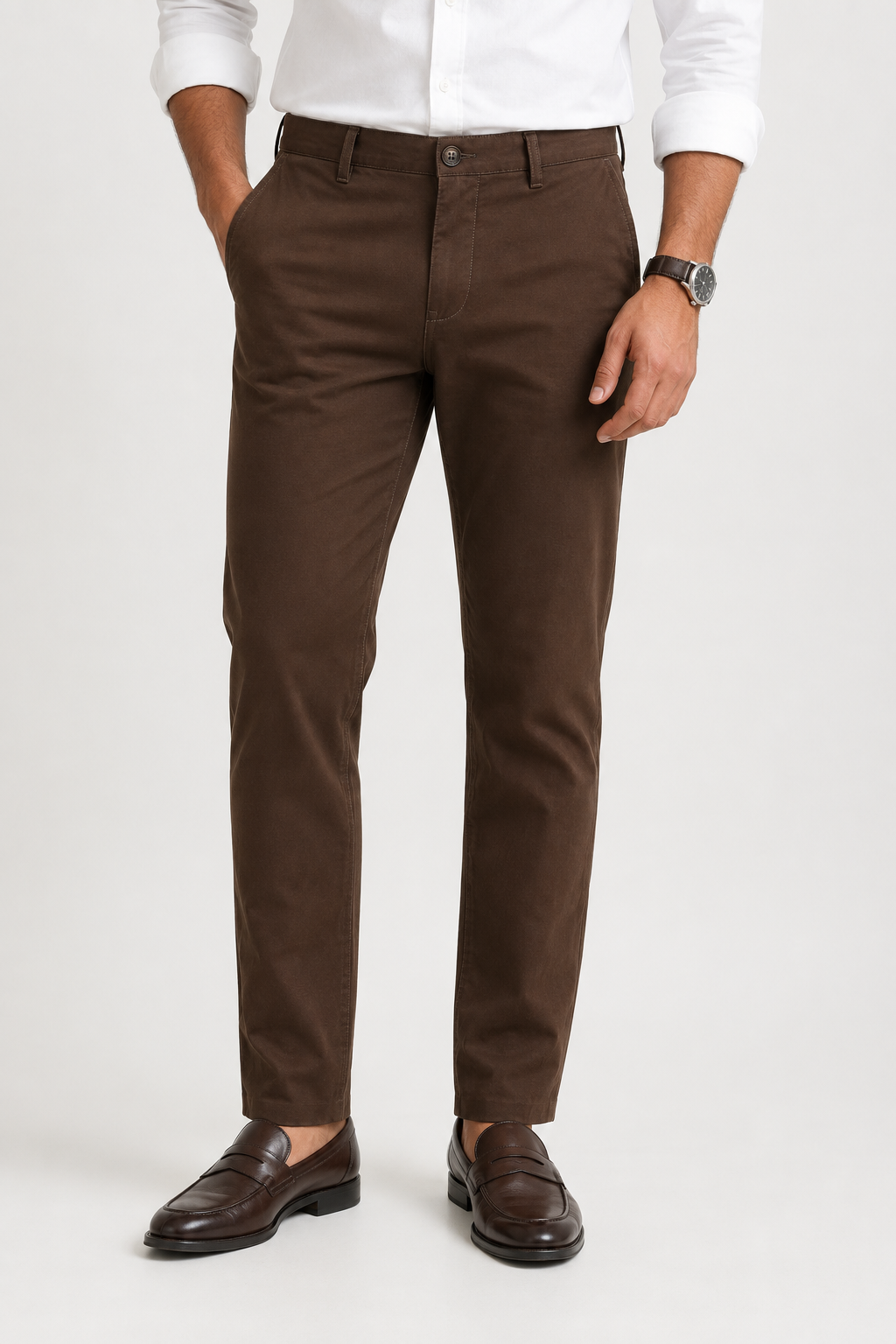 Dark Brown Cotton Trousers