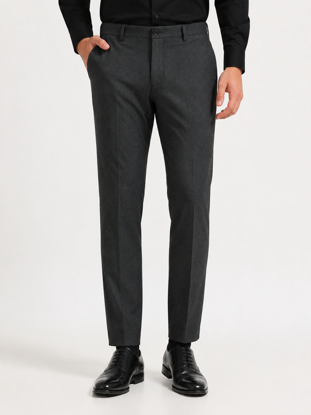 Grey 4-Way Stretch Formal Trouser