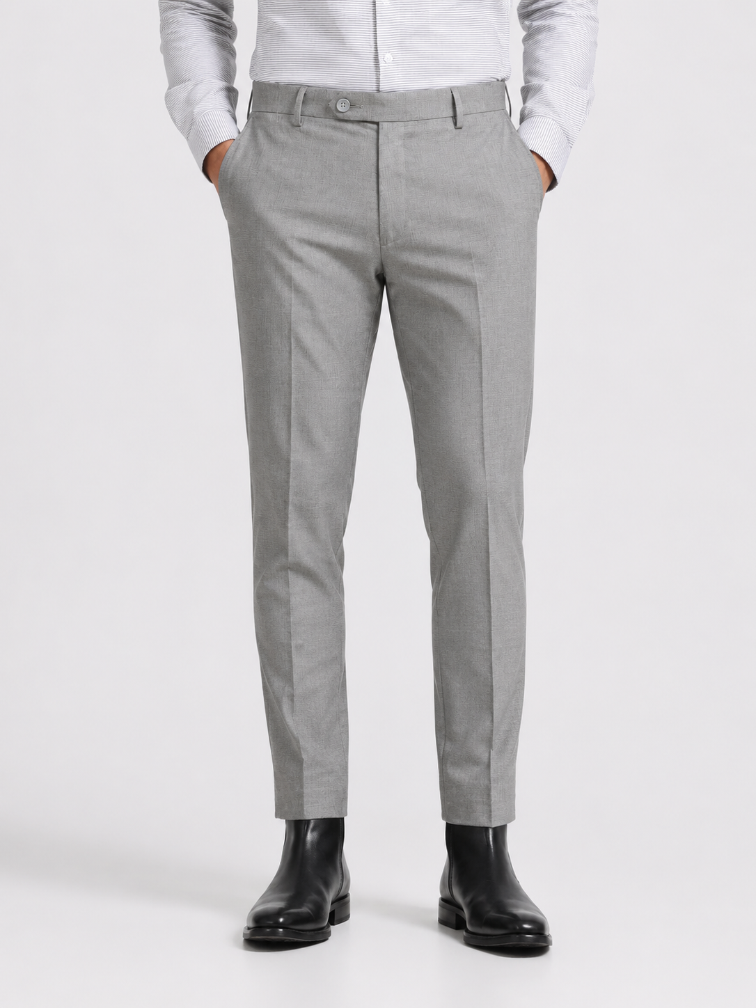 Cement Grey 4-Way Stretch Formal Trouser
