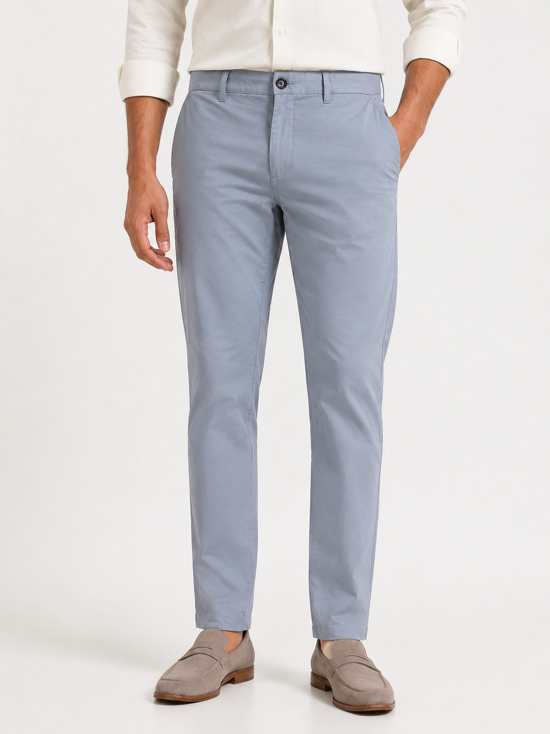 Bluish Grey Cotton Trousers