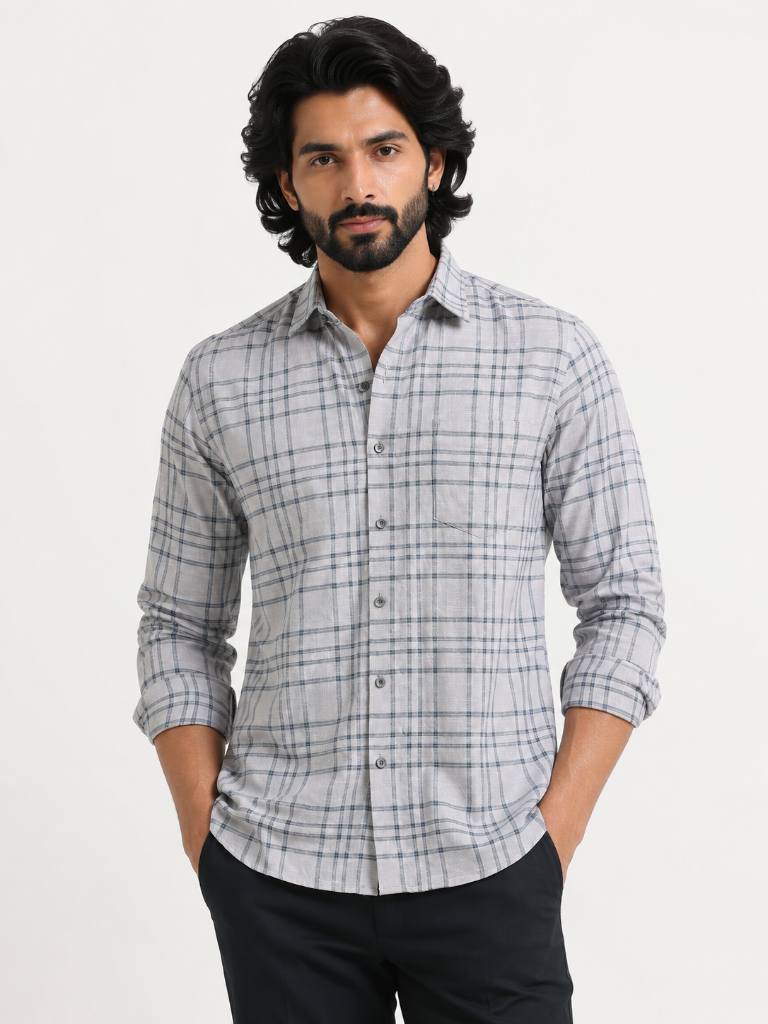 Mist Grey Jacquard Shirt