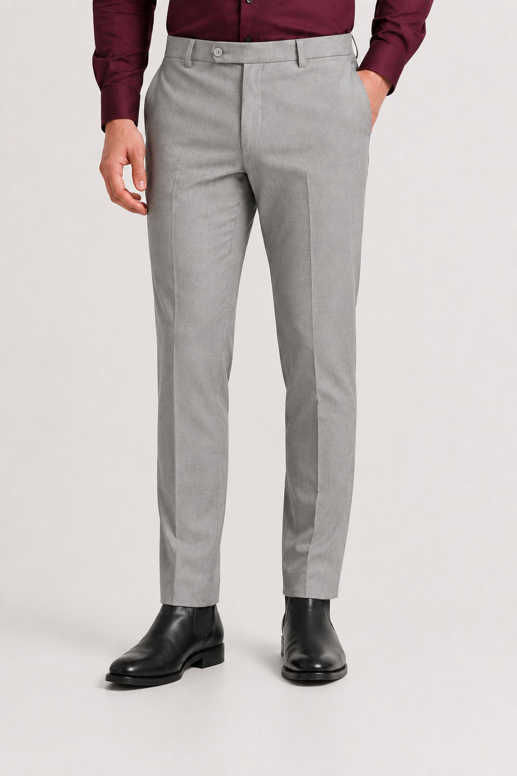 Ash Grey 4-Way Stretch Formal Trouser