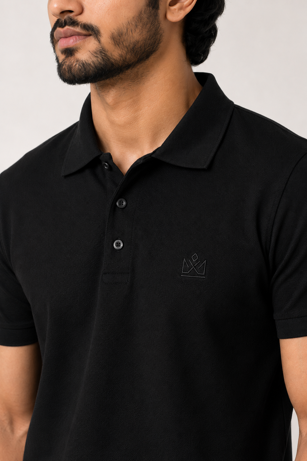Premium Black Piqué Polo T-Shirt