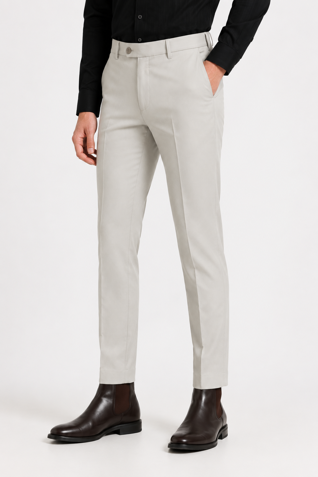 Smoke Grey 4-Way Stretch Formal Trouser