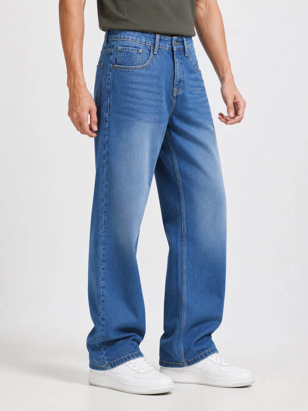 Medium Blue Baggie Fit Denim