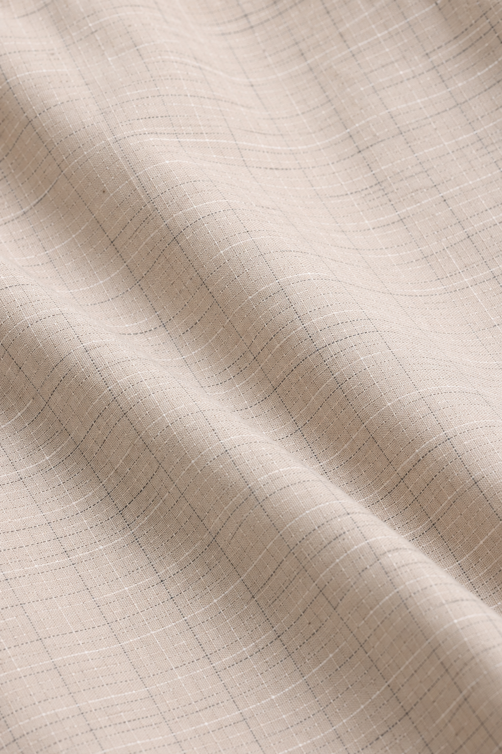 Sand Grid Windowpane Jacquard Shirt