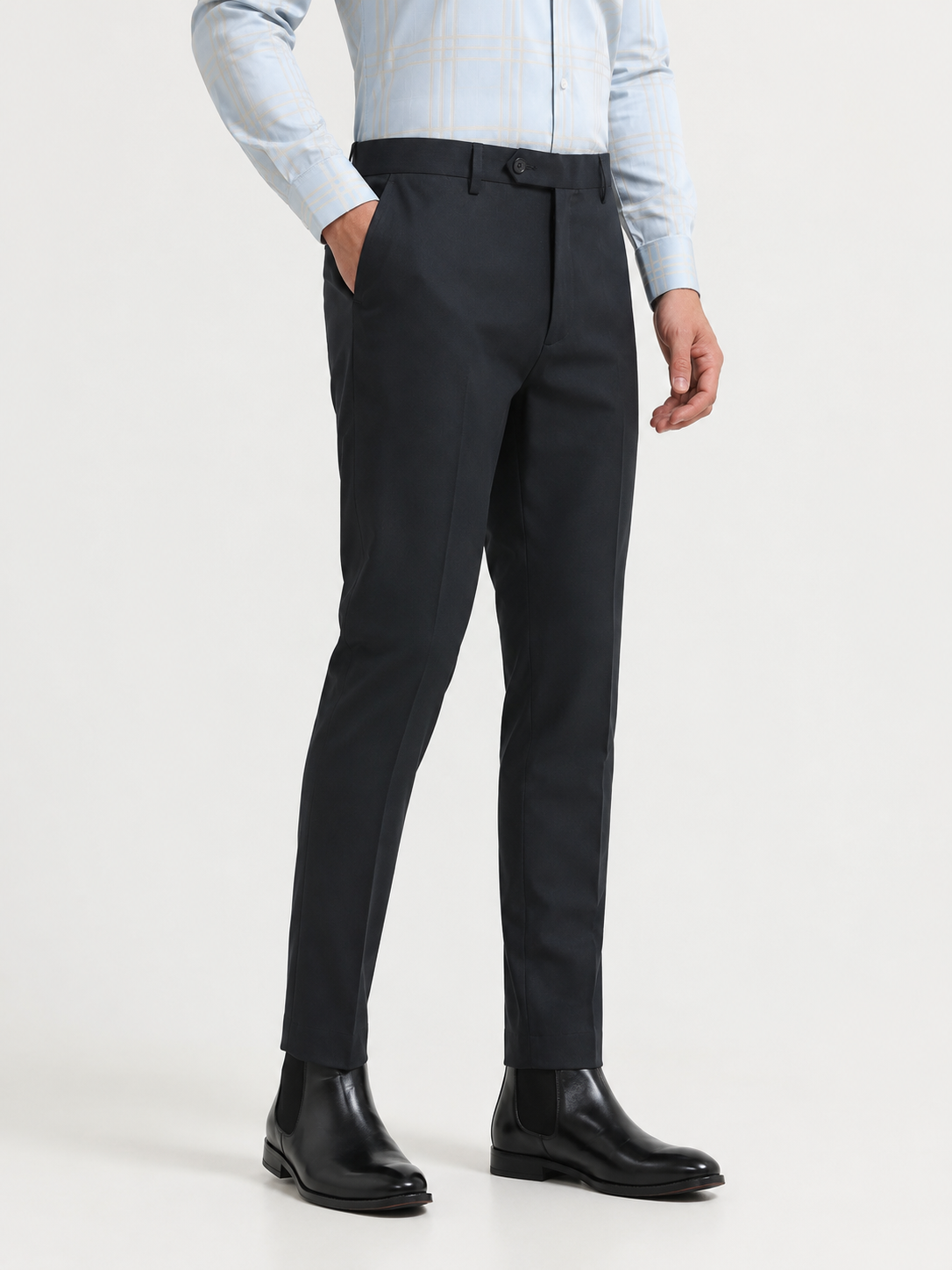 Blue 4-Way Stretch Formal Trouser