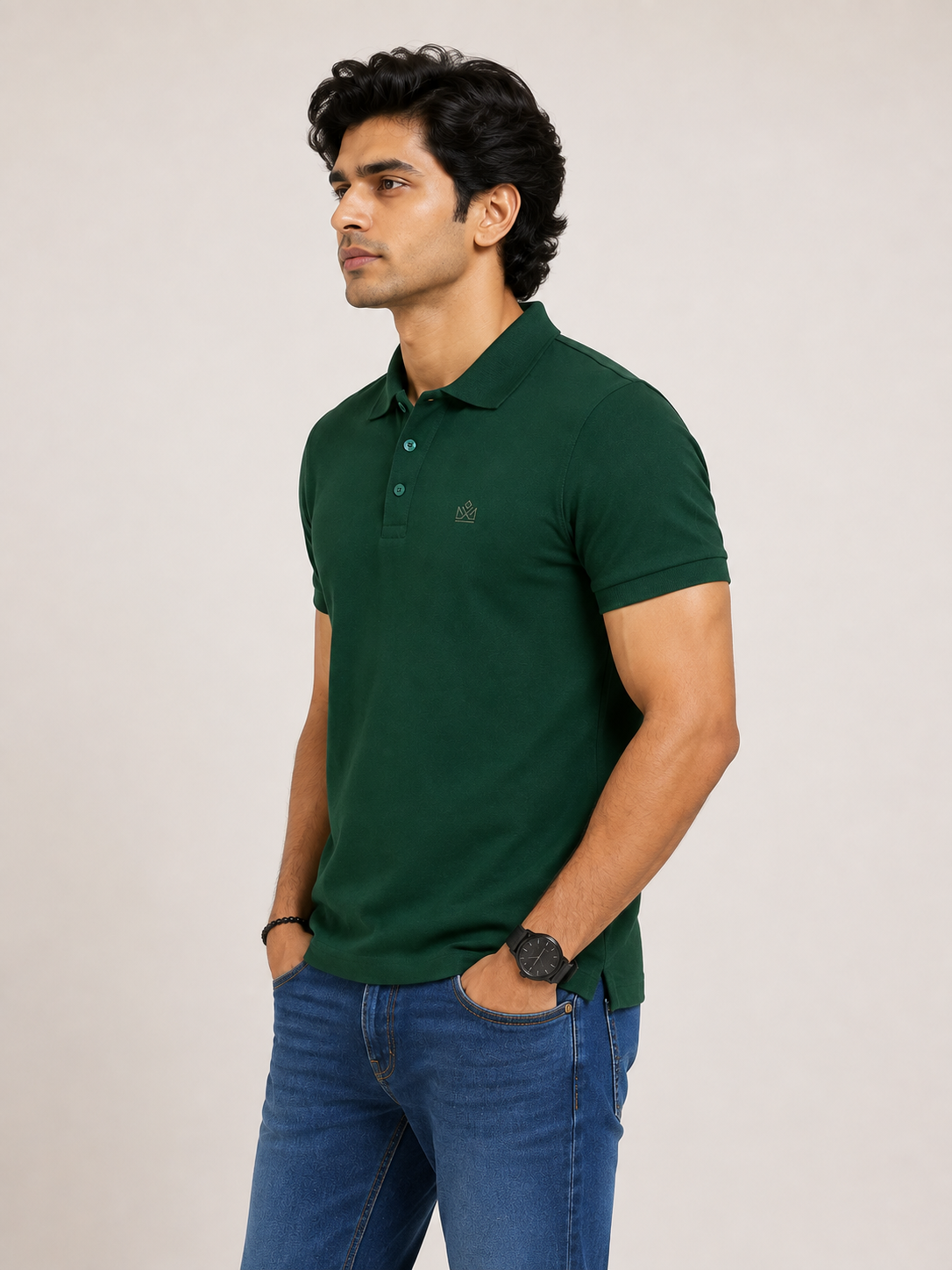 Forest Green Piqué Polo T-Shirt