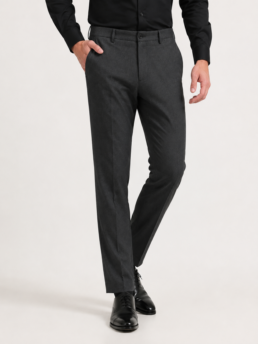 Grey 4-Way Stretch Formal Trouser