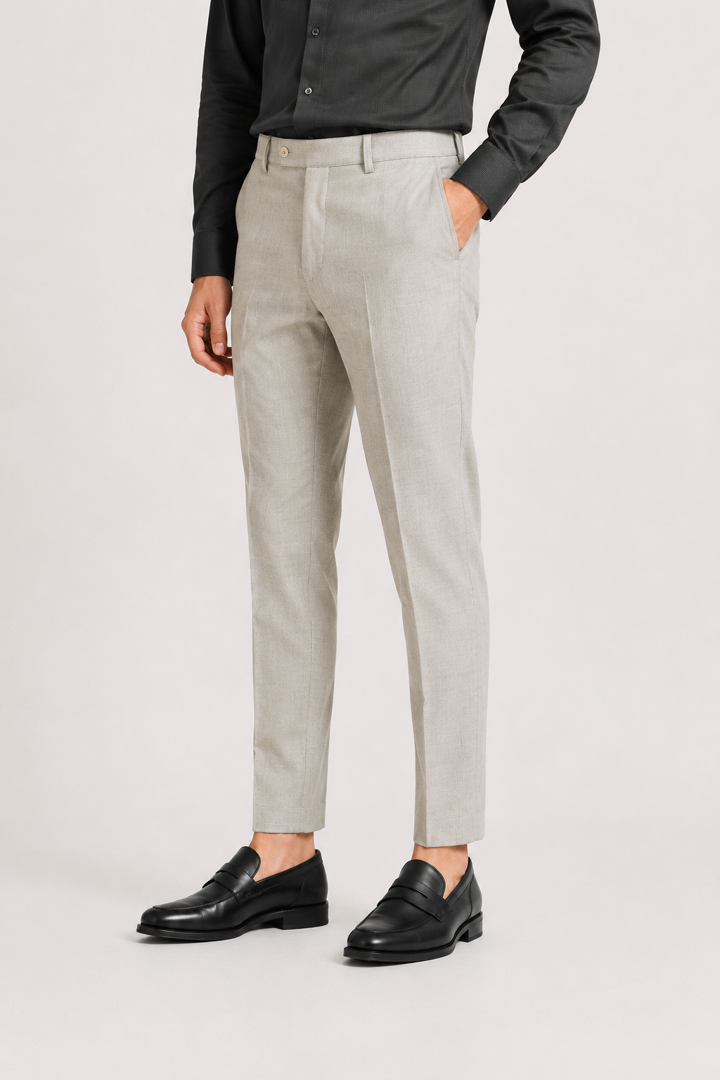 Light Grey 4-Way Stretch Formal Trouser