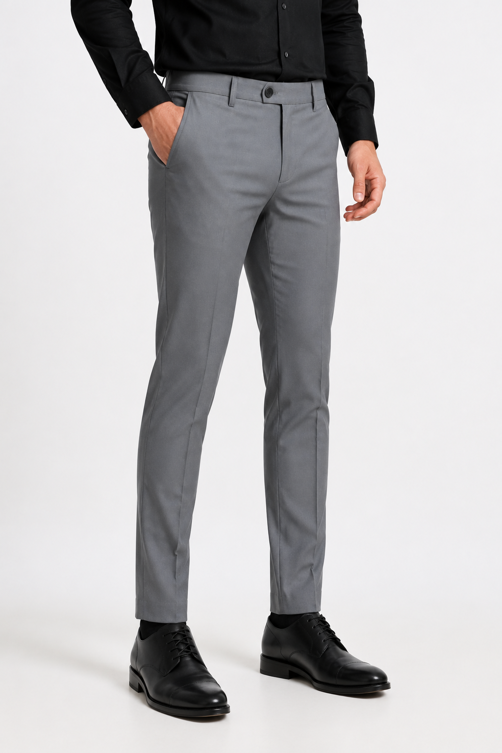 Elephant Grey 4-Way Stretch Formal Trouser