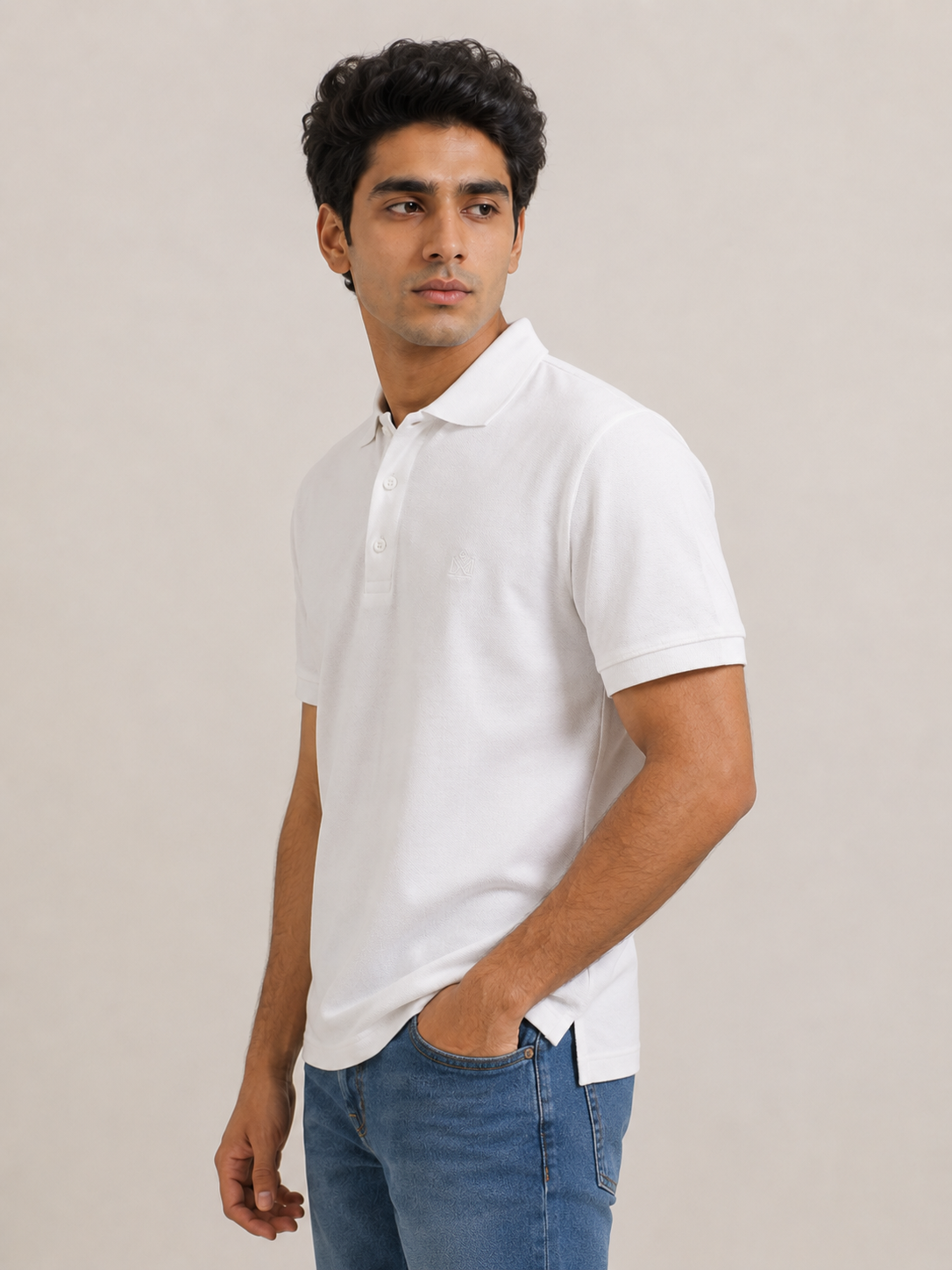 Premium White Piqué Polo T-Shirt
