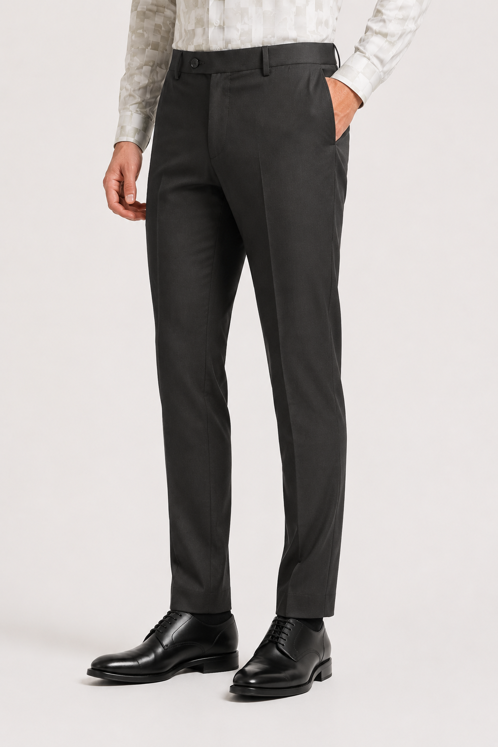 Dark Grey 4-Way Stretch Formal Trouser
