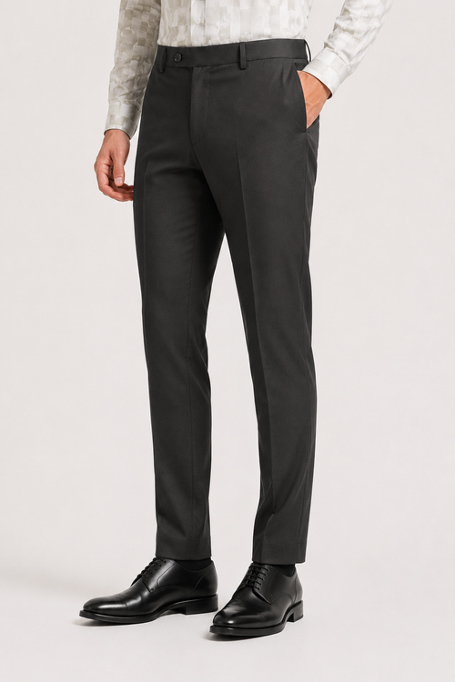 Dark Grey 4-Way Stretch Formal Trouser