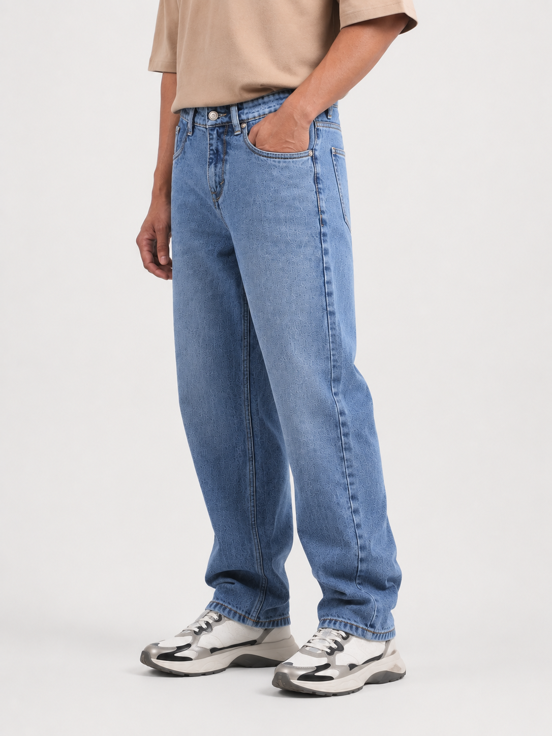 Stone Blue Baggie Fit Denim
