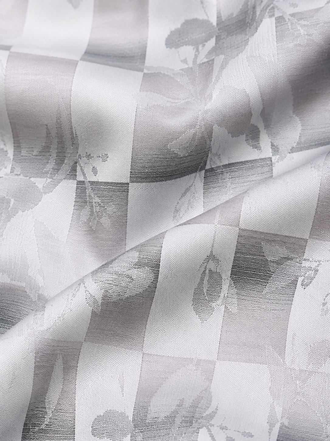 Silver Shadow Floral Checkerboard Jacquard Shirt