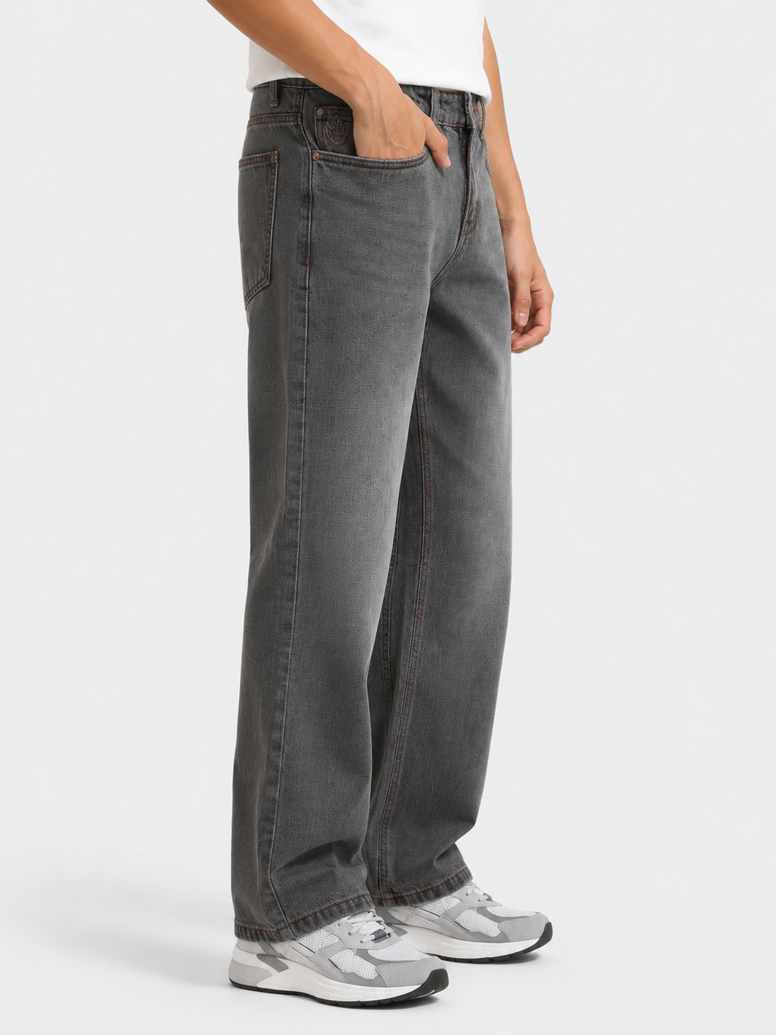 Smoke Grey Baggie Fit Denim
