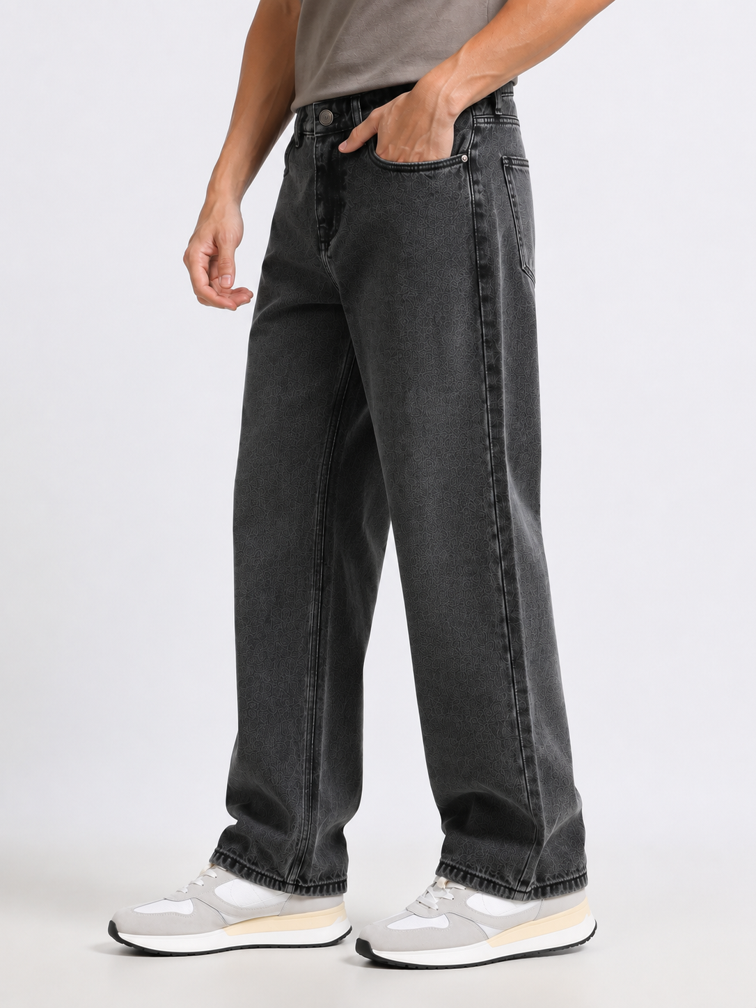 Grey Baggie Fit Denim