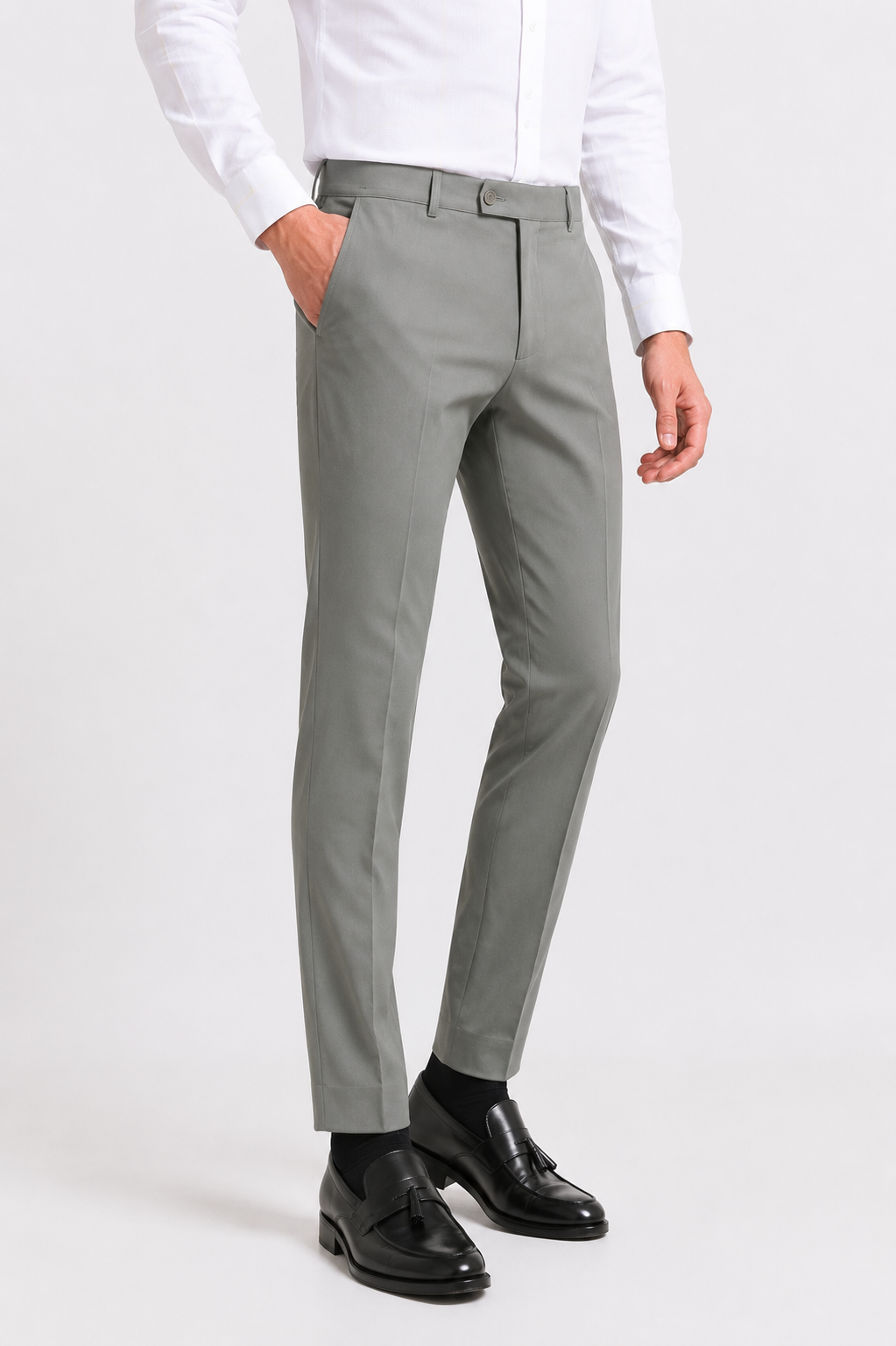 Warm Grey 4-Way Stretch Formal Trouser