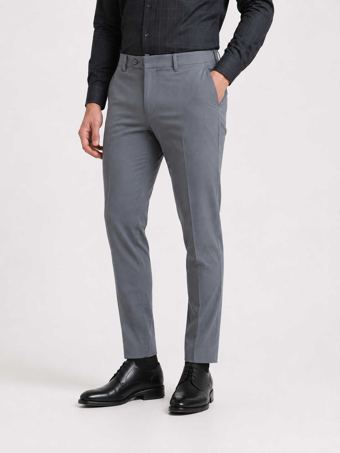 Slate Grey 4-Way Stretch Formal Trouser