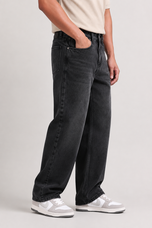 Carbon Black Baggie Fit Denim