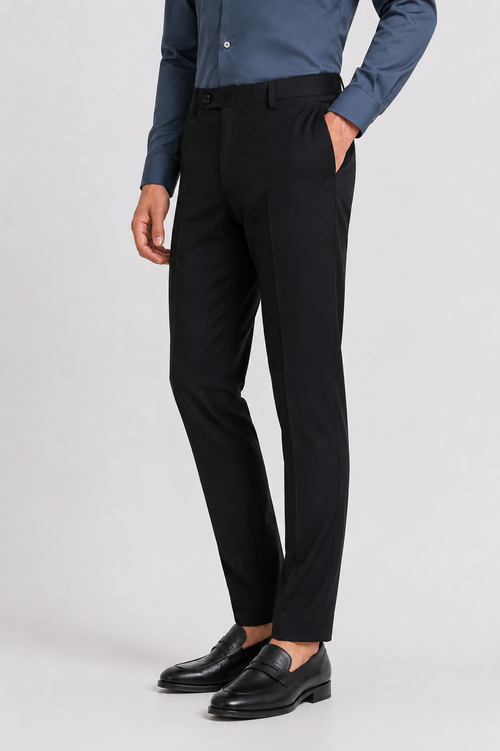 Black Essential Stretch Formal Pant