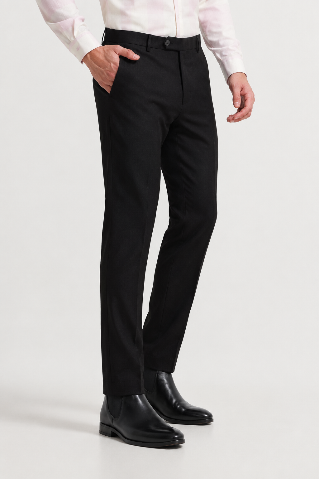 Black 4-Way Stretch Formal Trouser