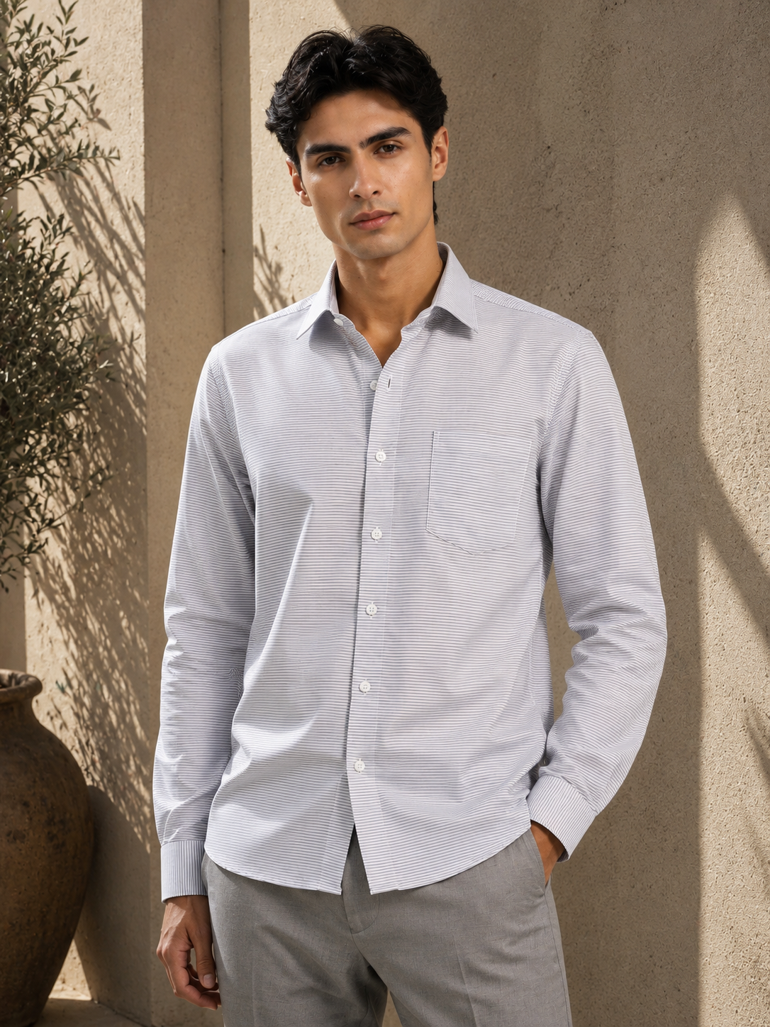 Silver Lined Heritage Stripe Shirt