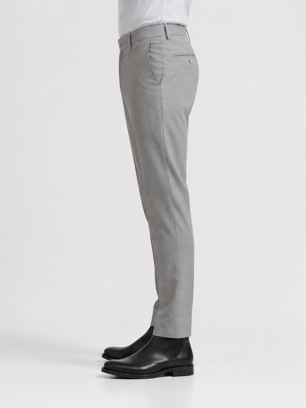 Cement Grey 4-Way Stretch Formal Trouser