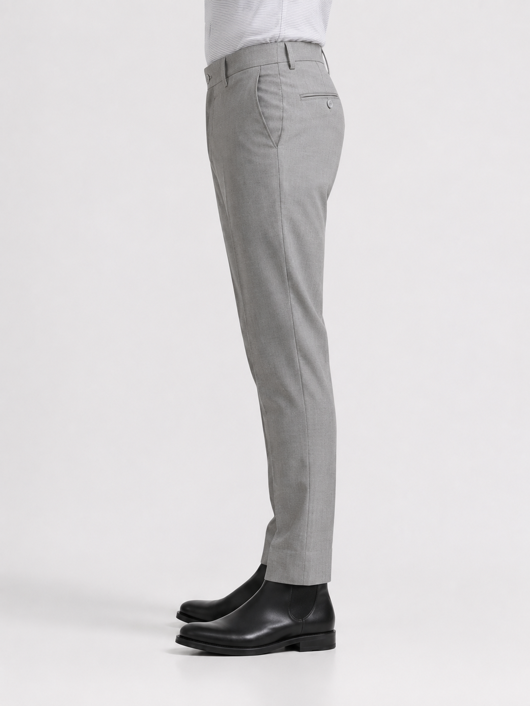 Cement Grey 4-Way Stretch Formal Trouser