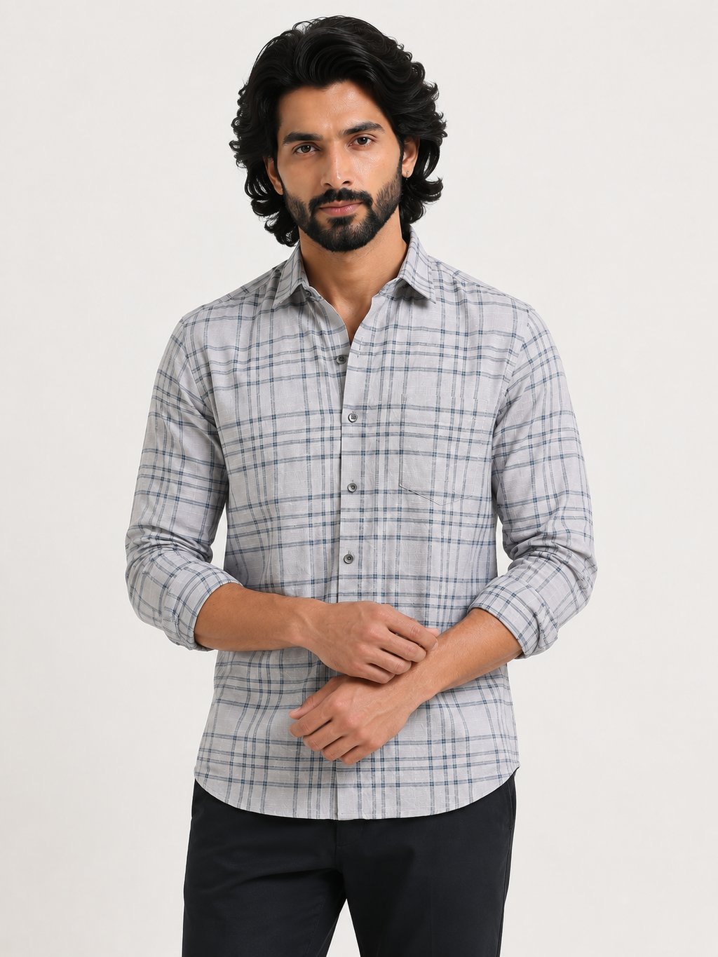 Mist Grey Jacquard Shirt