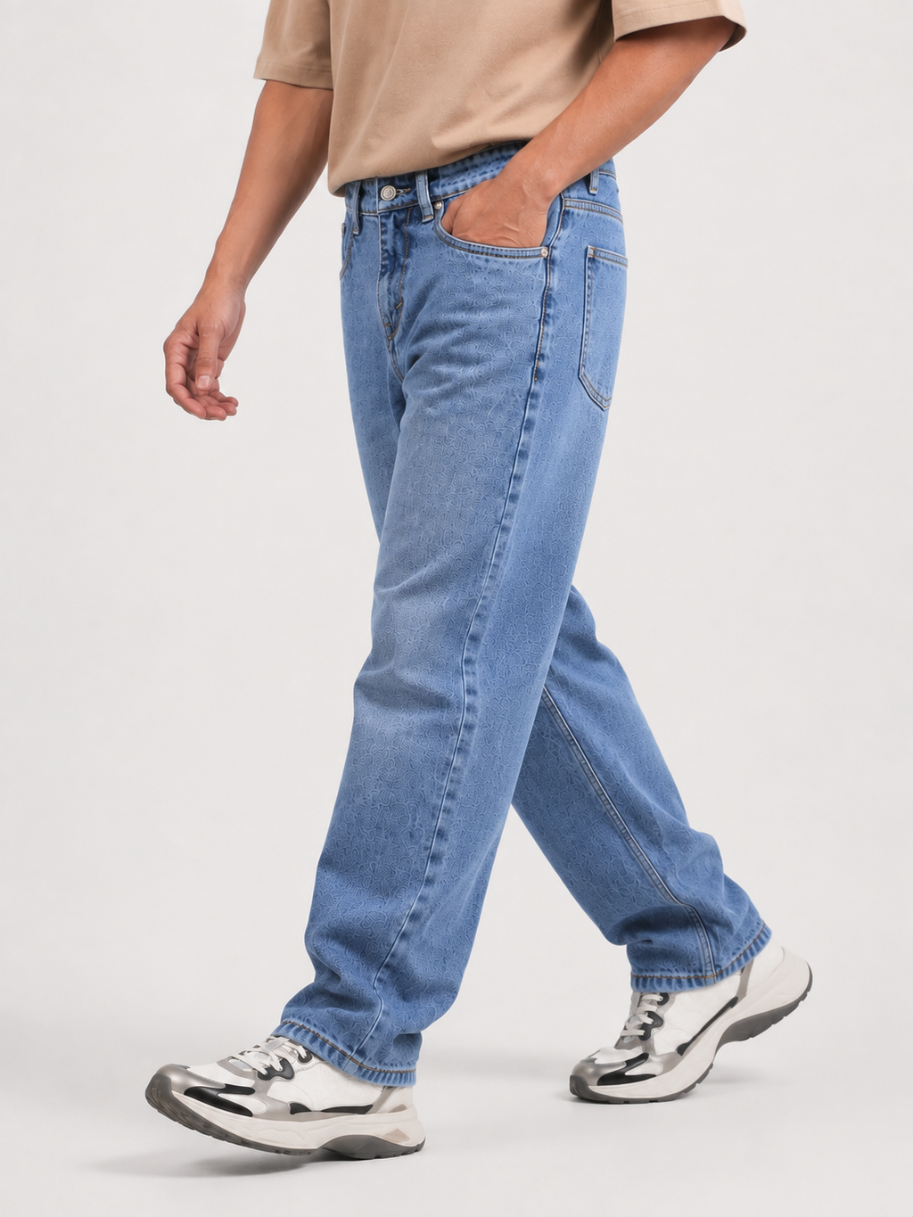 Stone Blue Baggie Fit Denim