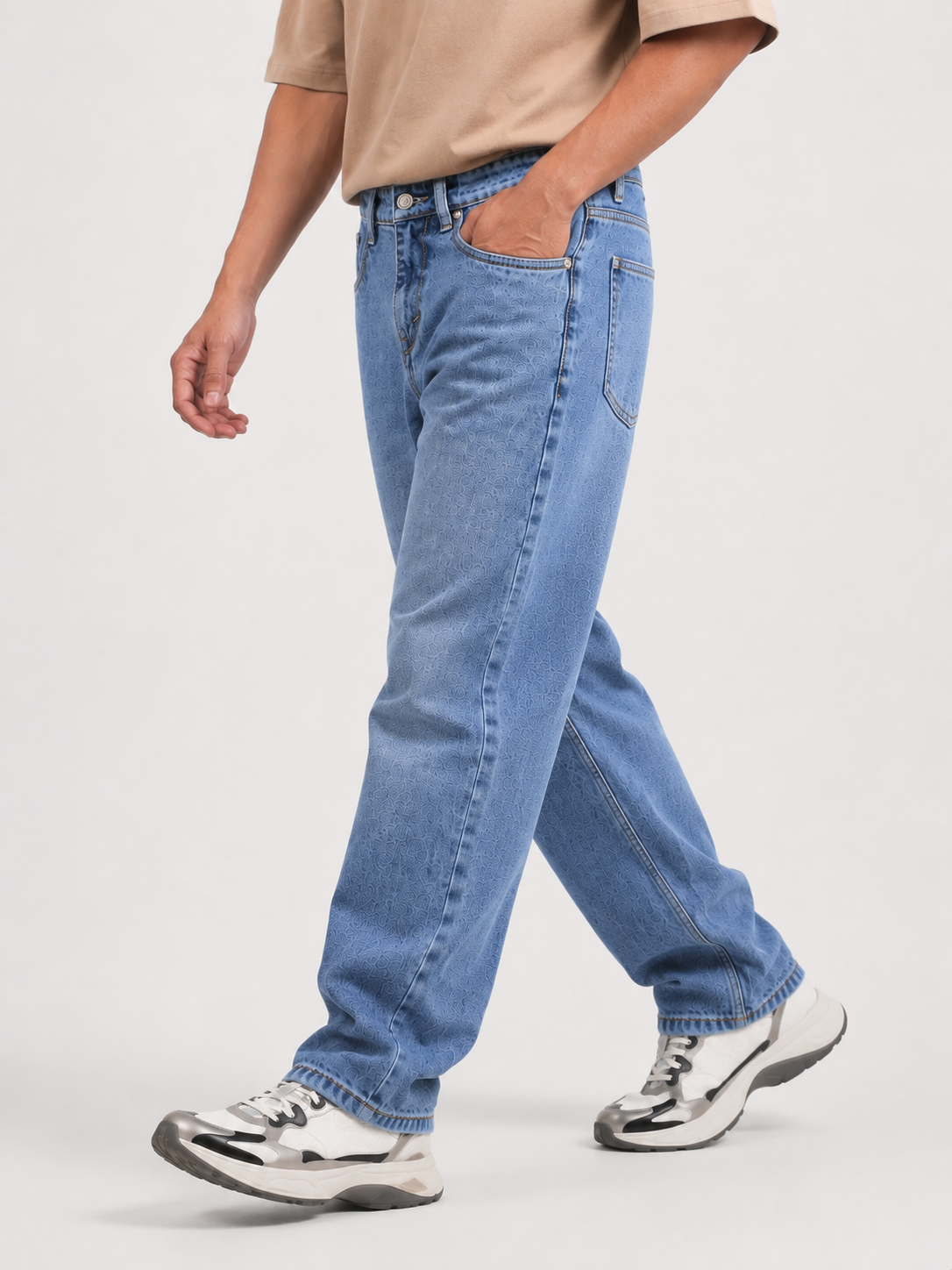 Stone Blue Baggie Fit Denim