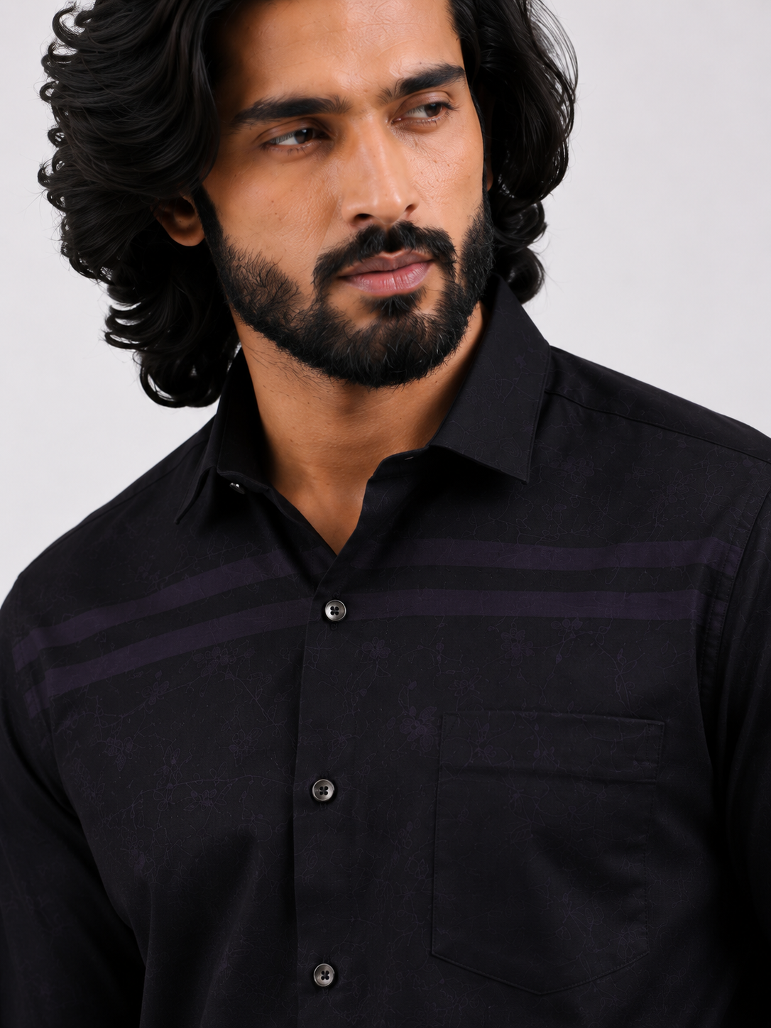 Midnight Grid Jacquard Shirt