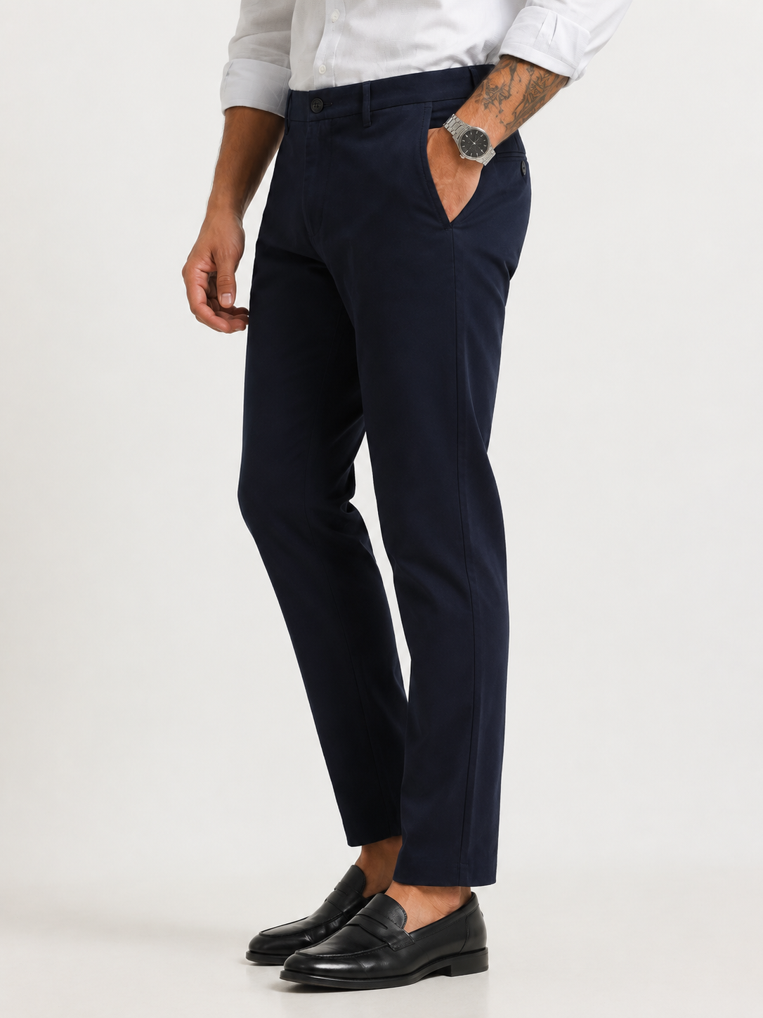 Navy Dobby Trouser
