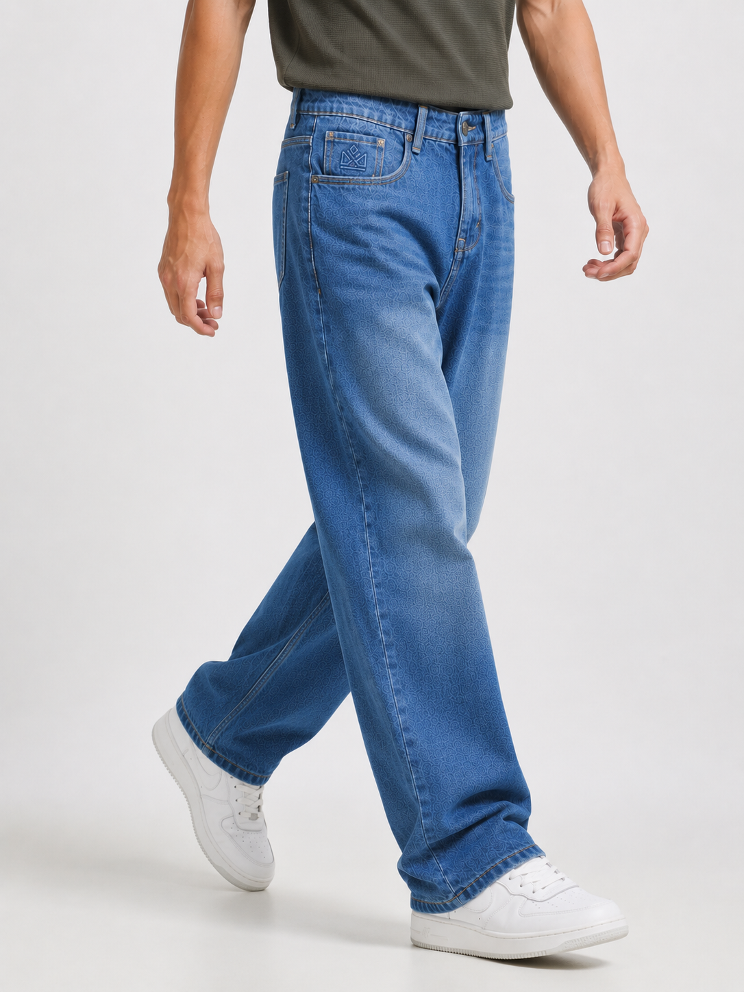 Medium Blue Baggie Fit Denim