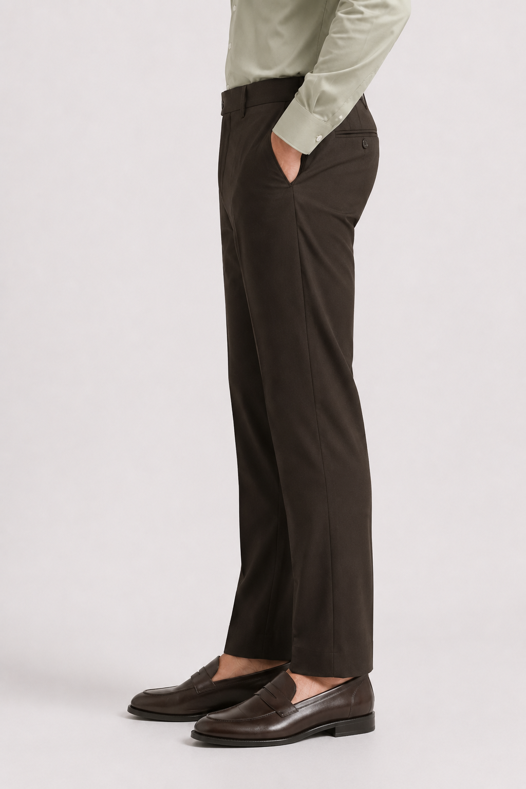 Coffee Brown 4-Way Stretch Formal Trouser