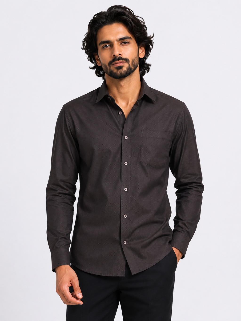 Espresso Prism Jacquard Shirt