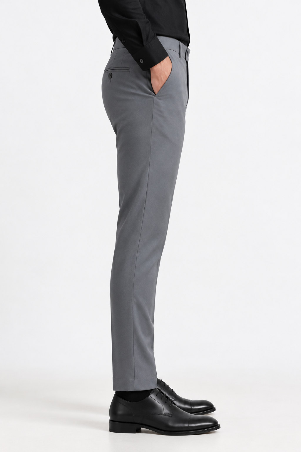 Elephant Grey 4-Way Stretch Formal Trouser