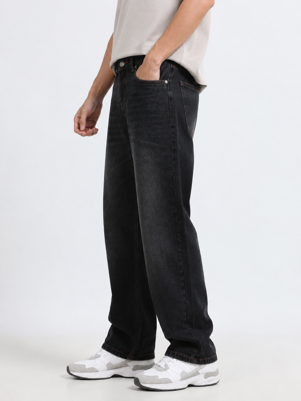 Faded Black Baggie Fit Denim