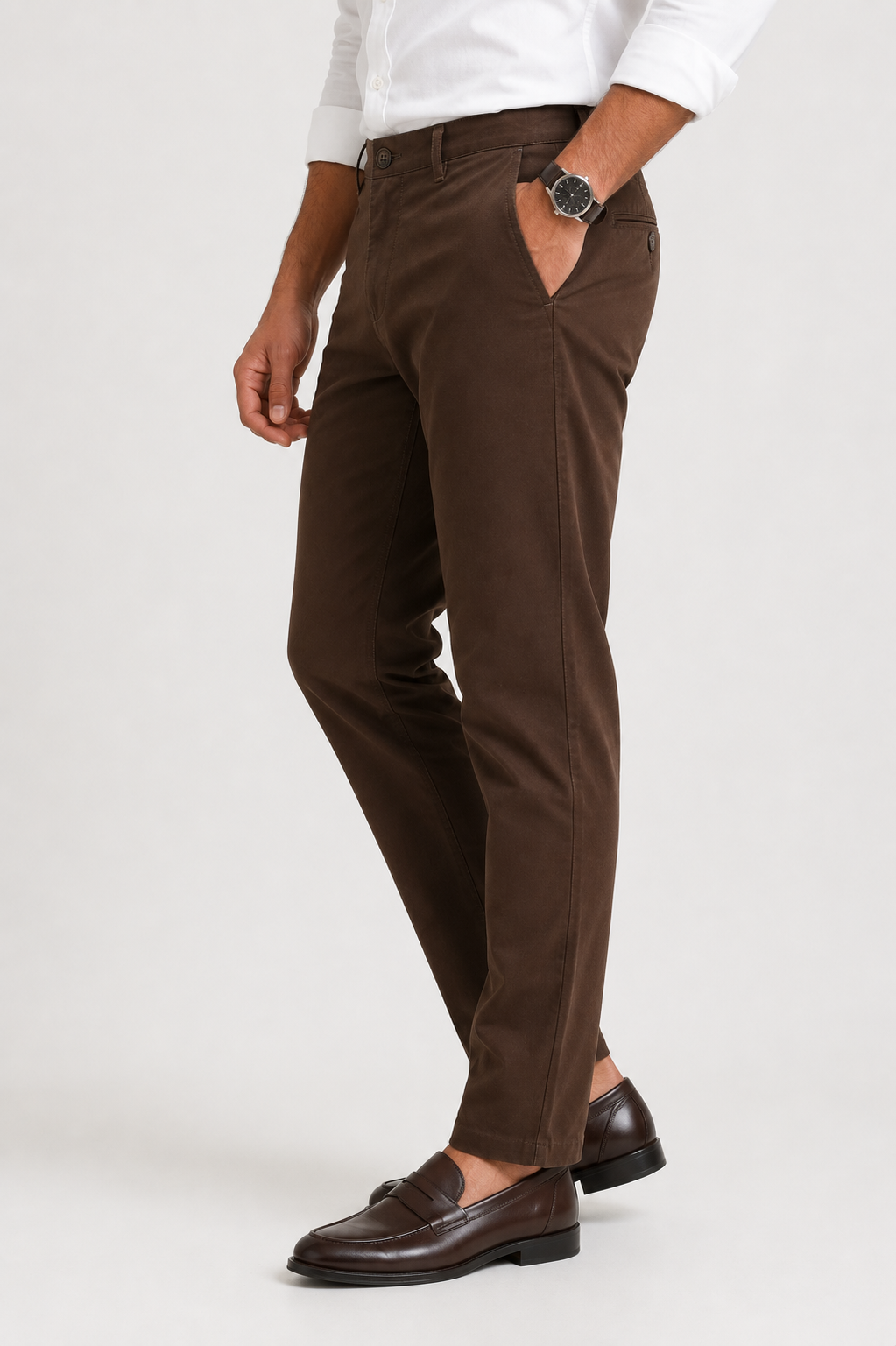 Dark Brown Cotton Trousers