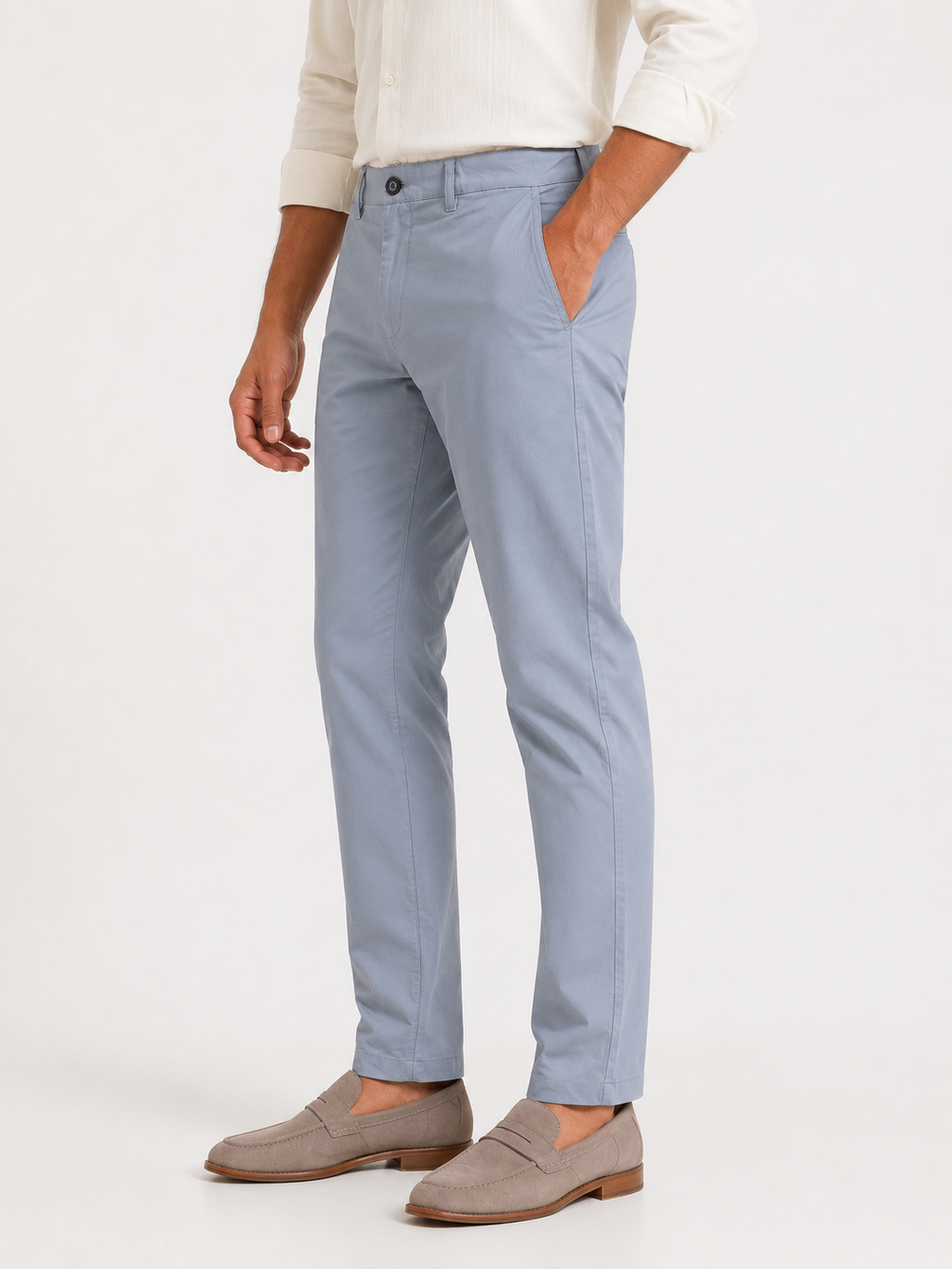 Bluish Grey Cotton Trousers