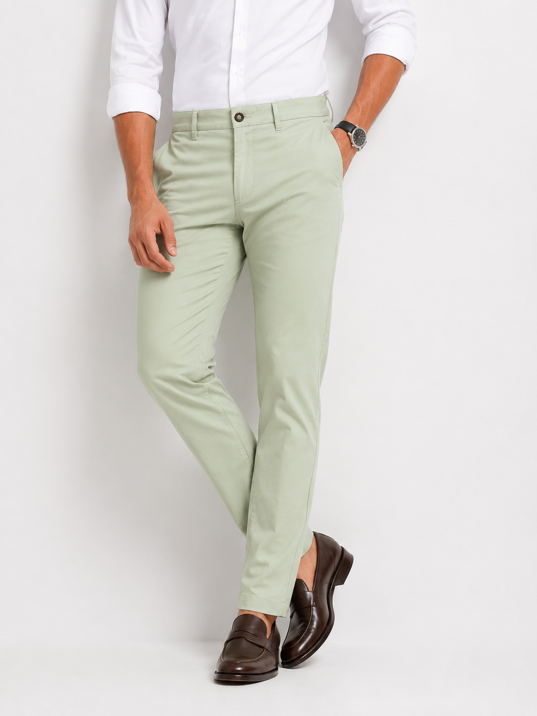 Pista Green Cotton Trouser