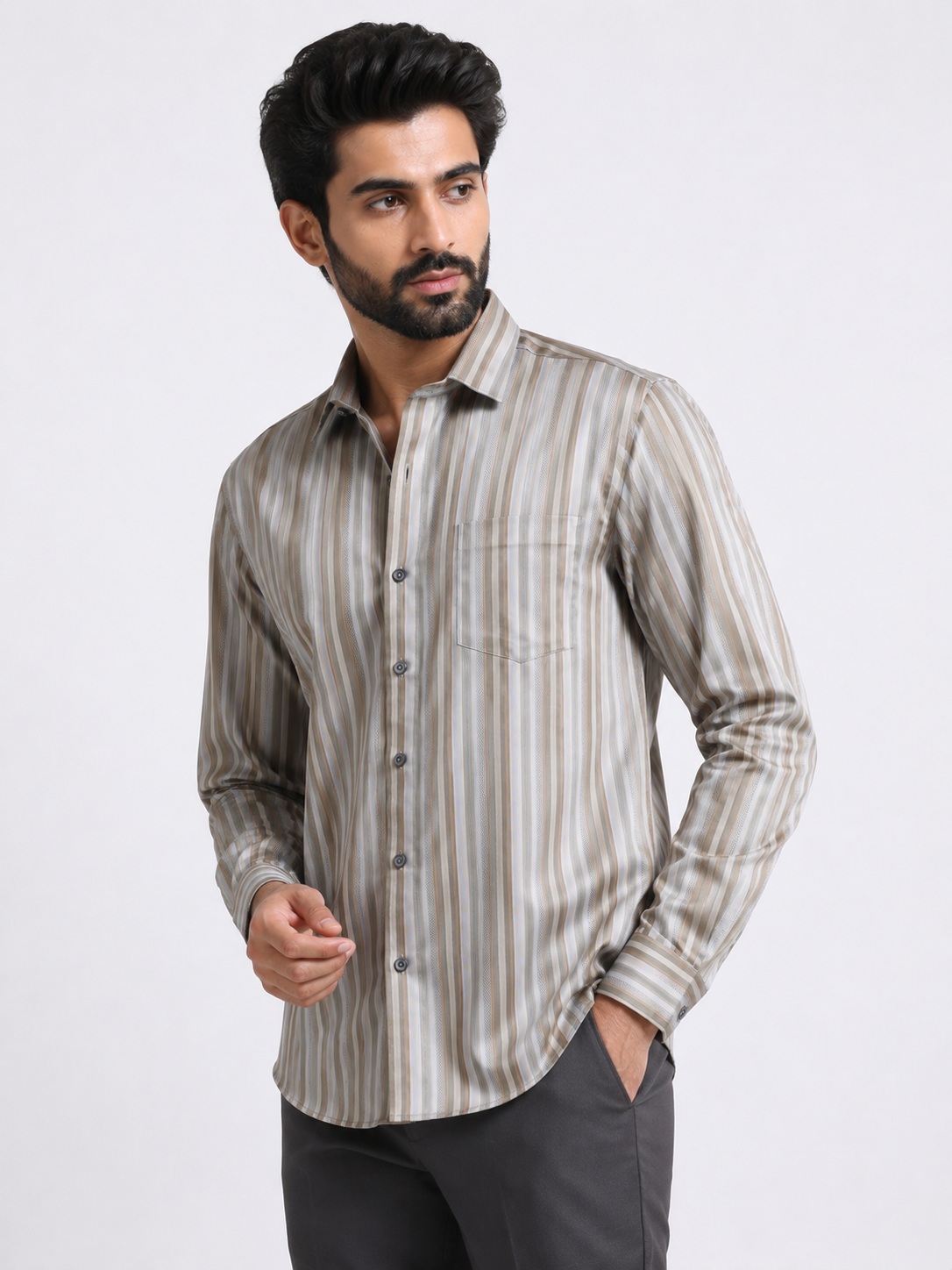 Sahara Stripe Jacquard Artisan Shirt