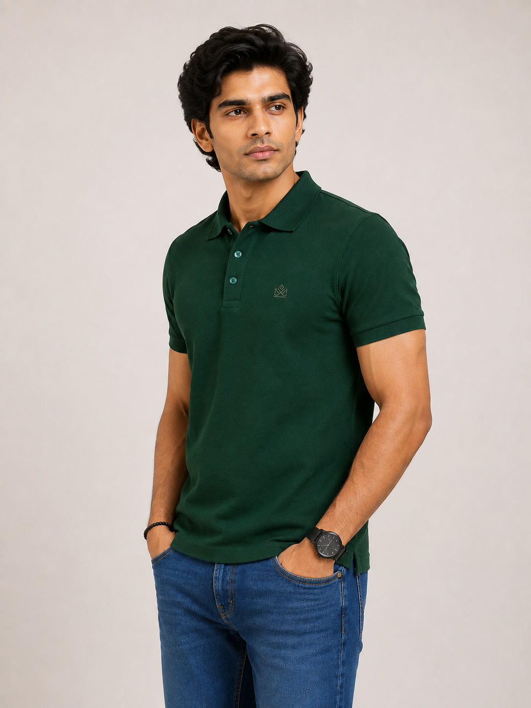 Forest Green Piqué Polo T-Shirt