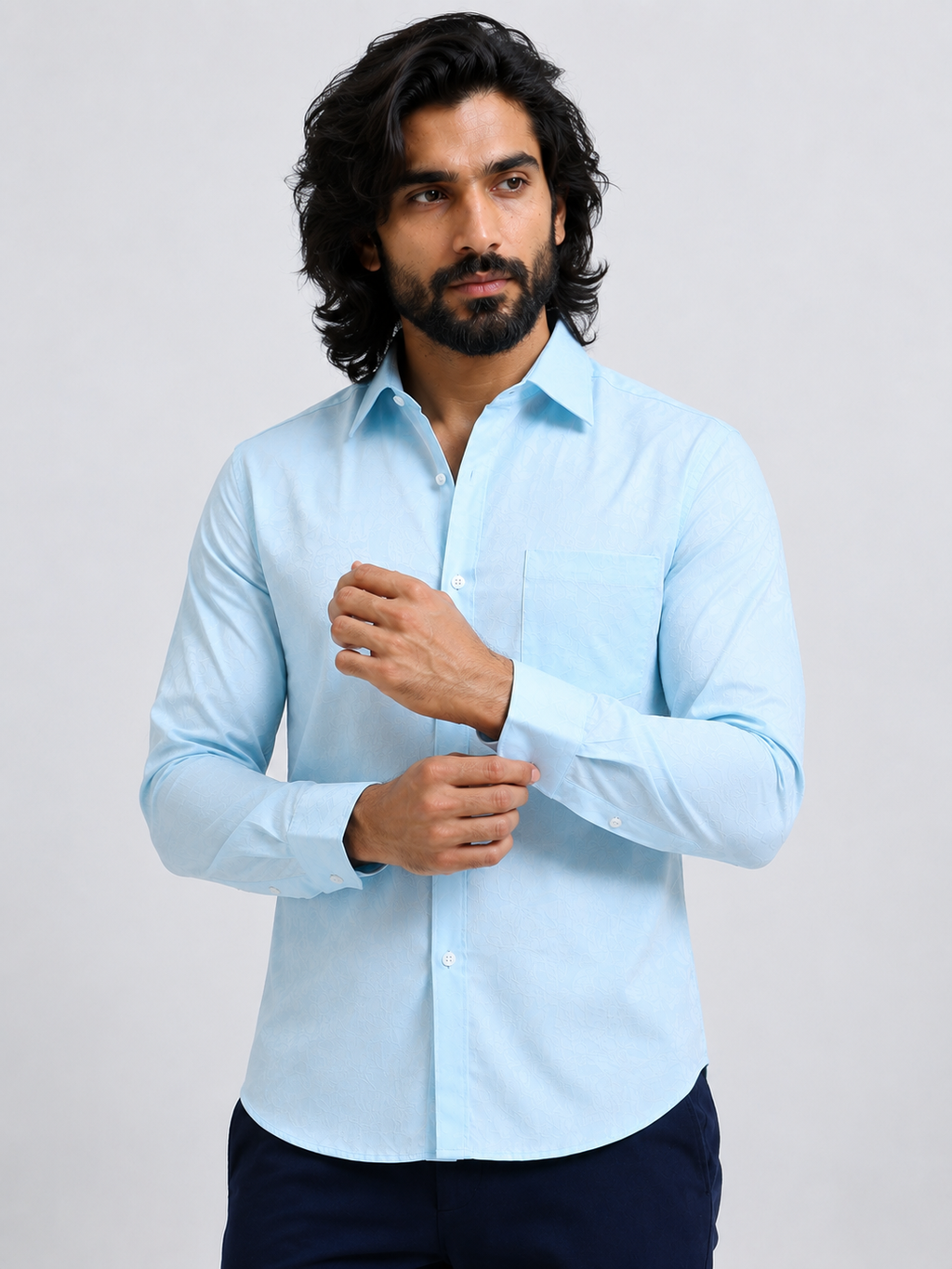 Arctic Blue Jacquard Shirt