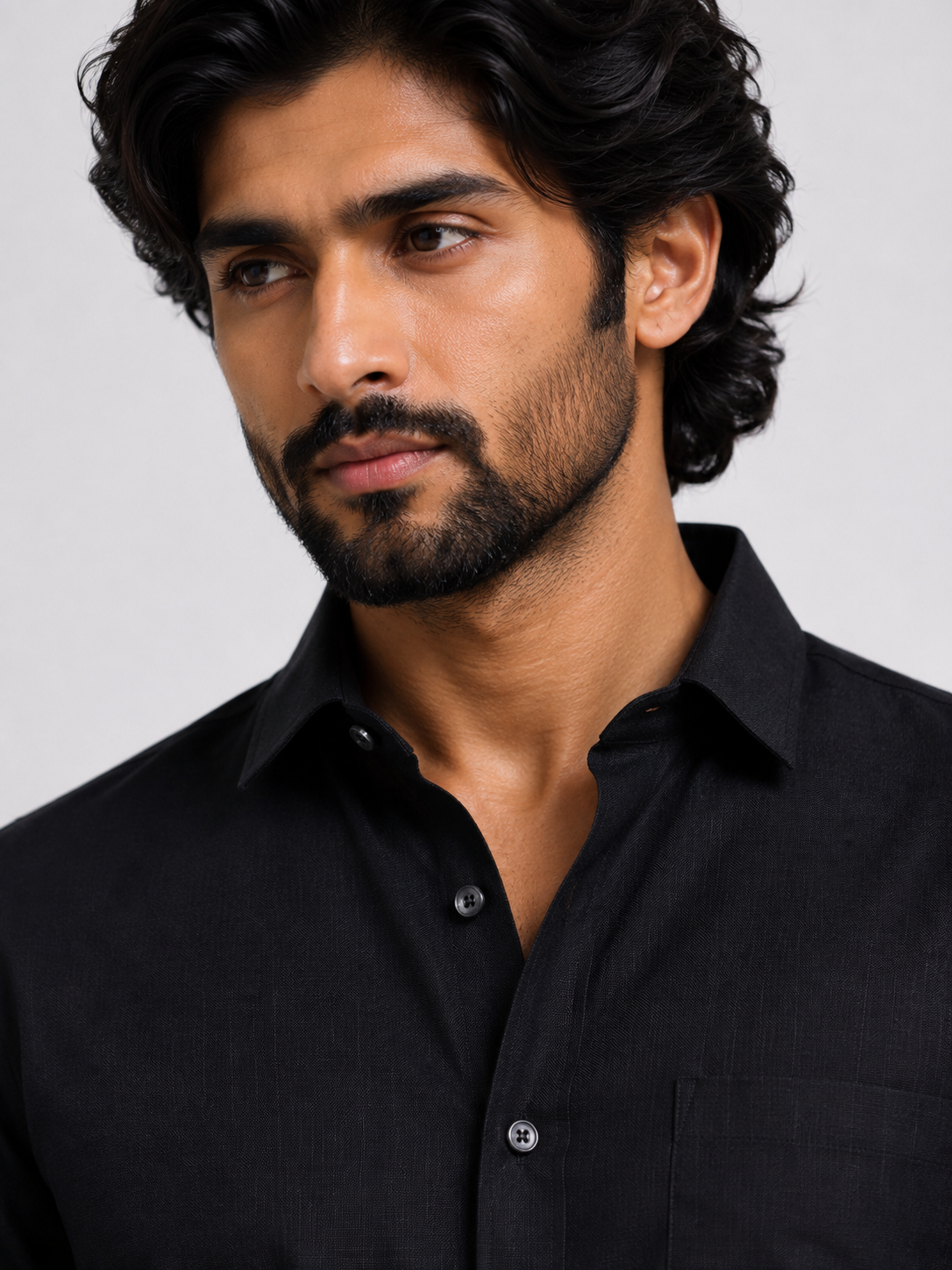 Midnight Black Linen Shirt
