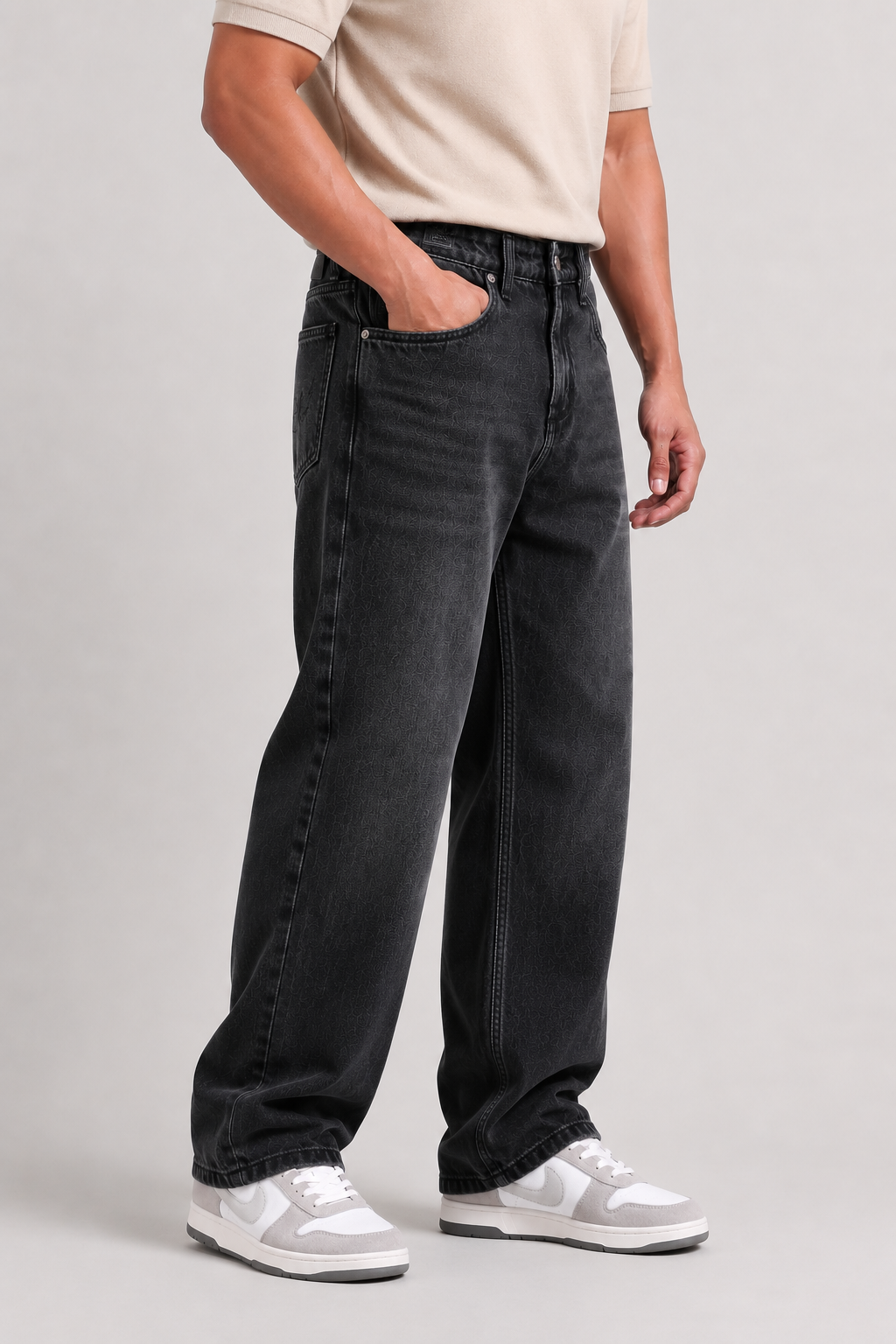 Carbon Black Baggie Fit Denim
