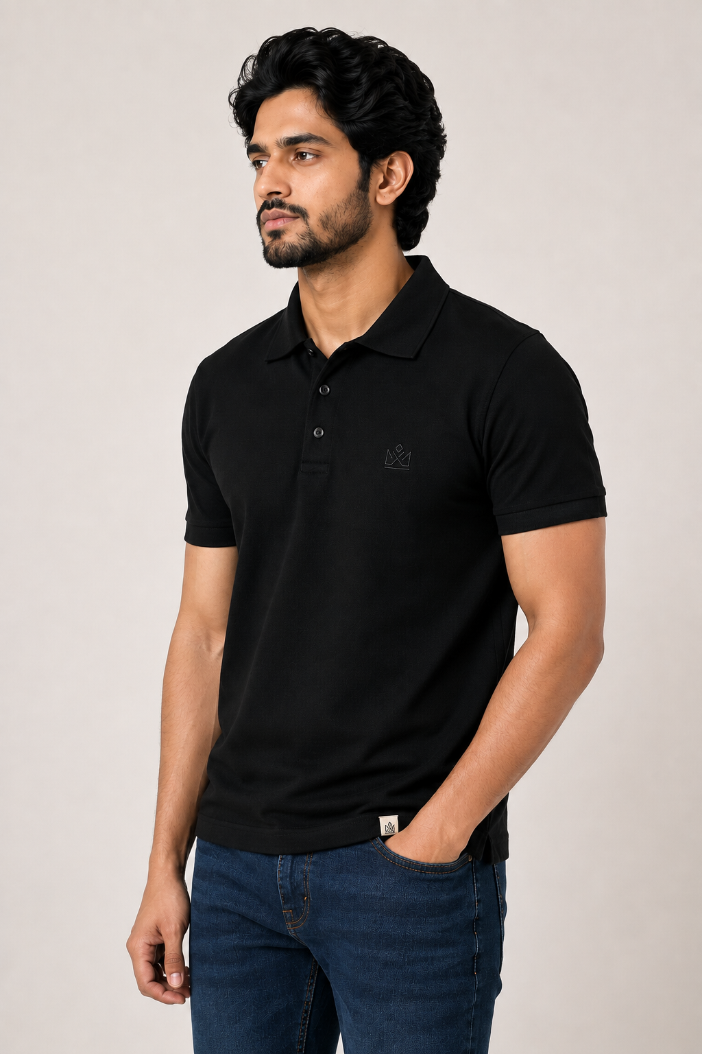 Premium Black Piqué Polo T-Shirt
