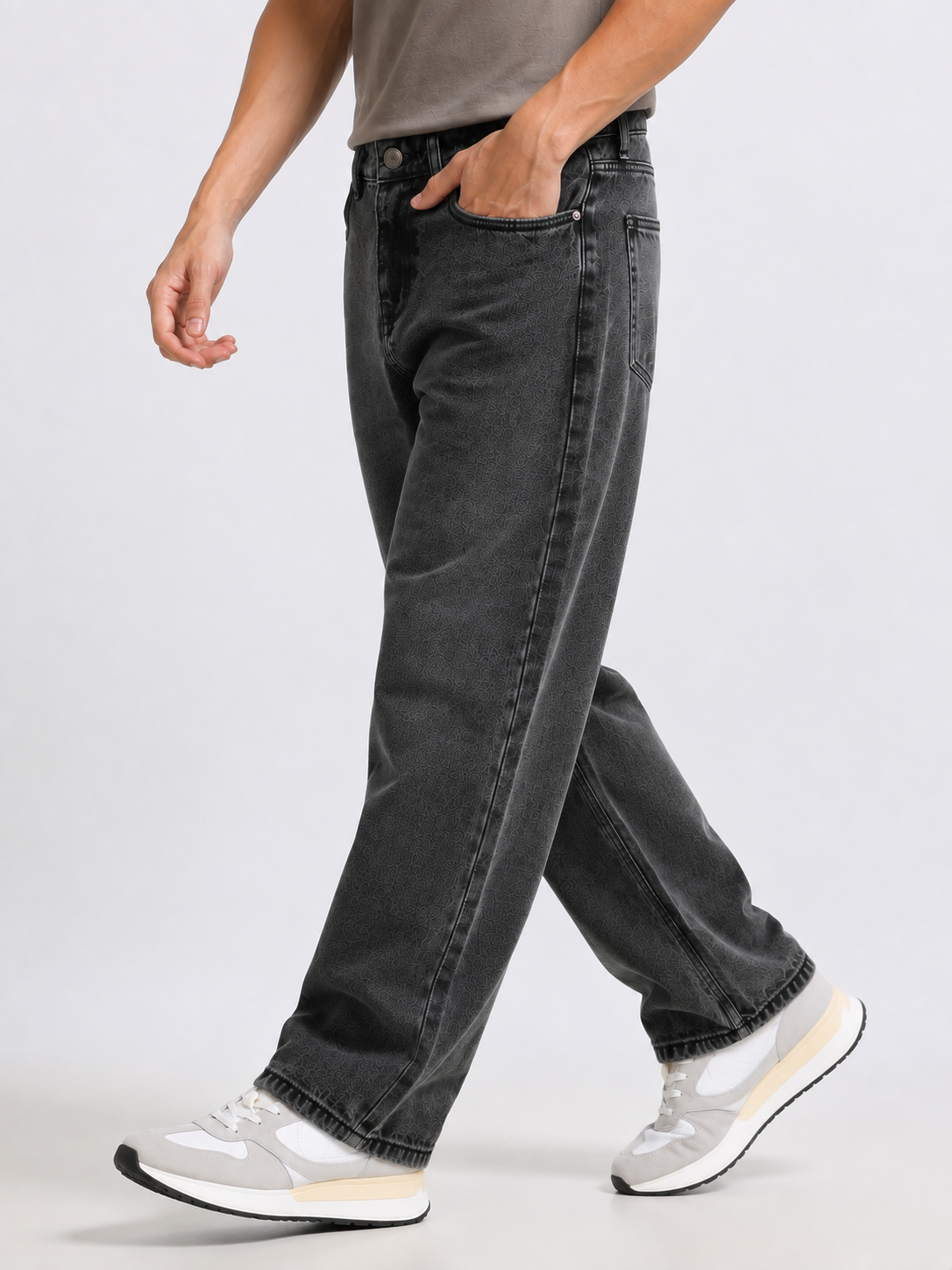 Grey Baggie Fit Denim